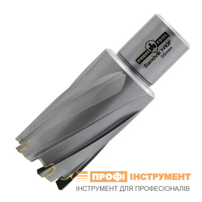 Фреза кільцева PROFITOOL 12х55 мм твердосплавні зубці Sandvik H10F хвостовик WELDON 19 мм (411255TCT)