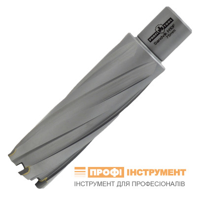 Фреза кольцевая PROFITOOL 26x75 мм твердосплавные зубья Sandvik H10F хвостовик WELDON 19 мм (412675TCT)