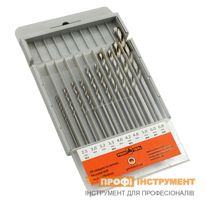 Набор сверл по металлу 2,5-6,8 мм HSS-G DIN 338 RN PROFITOOL 10 шт. (48000)