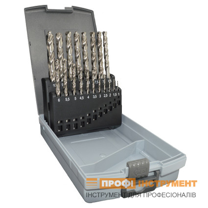 Набор сверл по металлу 1-10 мм HSS-G DIN 338 RN PROFITOOL 19 шт. (48001)