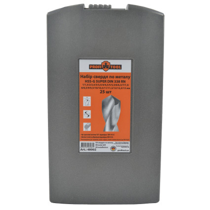 Набор сверл по металлу 1-13 мм HSS-G DIN 338 RN PROFITOOL 25 шт. (48002)