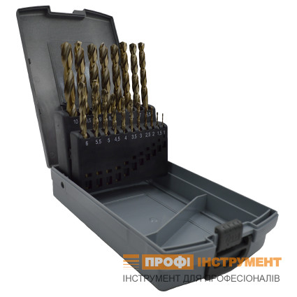 Набор сверл по металлу 1-10 мм HSSE-Co DIN 338 RN PROFITOOL 19 шт. (48011)