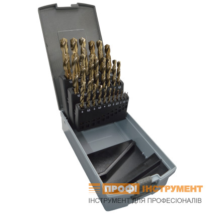 Набор сверл по металлу 1-13 мм HSSE-Co DIN 338 RN PROFITOOL 25 шт. (48012)