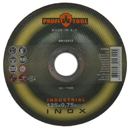 Круг відрізний по металу PROFITOOL INOX INDUSTRIAL 125х0,75х22,2 мм (71008)