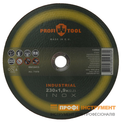 Круг відрізний по металу PROFITOOL INOX INDUSTRIAL 230х1,9х22,2 мм (71019)