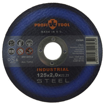 Круг відрізний по металу PROFITOOL INDUSTRIAL 125х2,0х22,2 мм (72012)