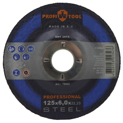 Круг зачистной по металлу PROFITOOL PROFESSIONAL 125х6,0х22,2 мм (76003)