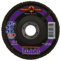 Круг зачисний пелюстковий PROFITOOL PROFESSIONAL 125x22,23 мм, ZIRCONIUM 60 (76012)