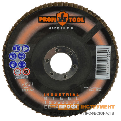 Круг зачистной лепестковый PROFITOOL INDUSTRIAL 125x22,23 мм, CERAMIC 80 (76017)