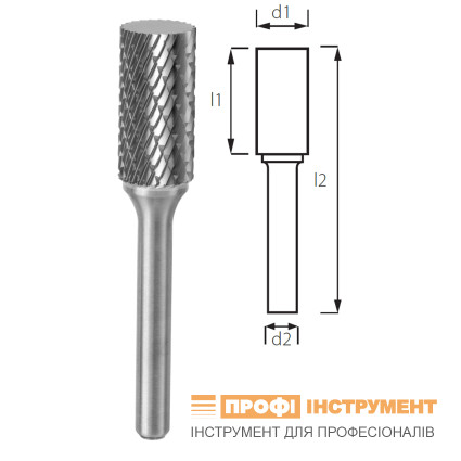 Cylindrical burr without cut PROFITOOL - 8x20x64x6 mm (A08206-6)