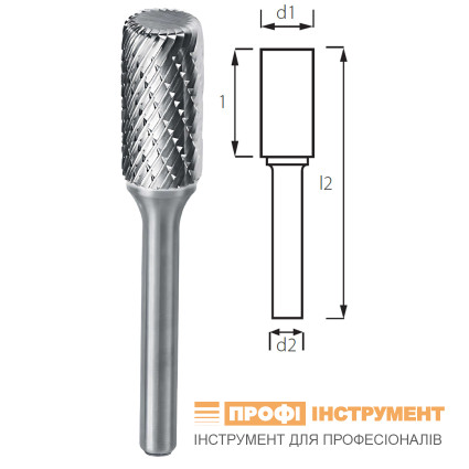Cylindrical burr with radius (rounded) PROFITOOL - 10x20x64x6 mm (A10206-6RAD)