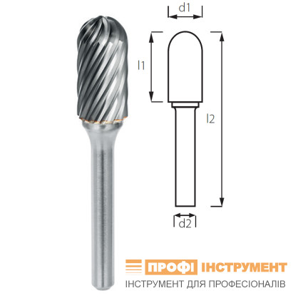 Борфреза цилиндросферическая PROFITOOL - 10х20х64x6 мм (C10206-3INOX)
