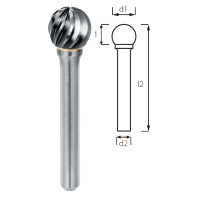 Свердло сферичне PROFITOOL - 8x6x52x6 мм (D08086-3INOX)