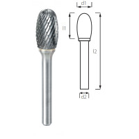 Burr oval (teardrop) PROFITOOL - 5x8x38x3 mm (E05083-6)