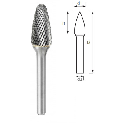 Борфреза сфероконическая (грибовидная) PROFITOOL - 3х14х38x3 мм (F03123-6)