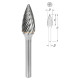 Борфреза сфероконическая заостренная (снарядная) PROFITOOL - 8х20х64x6 мм INOX (G08206-3INOX)