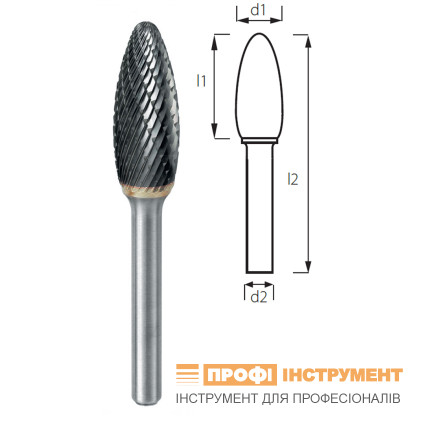 Борфреза факеловидная (поконковая) PROFITOOL - 3х6х38x3 мм (H03063-6)