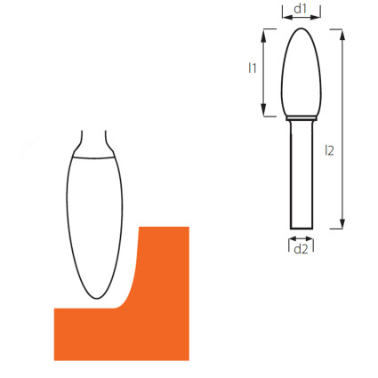 Борфреза факеловидная (поконковая) PROFITOOL - 3х6х38x3 мм (H03063-6)