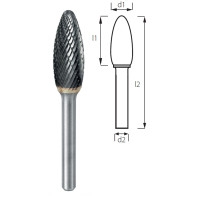 Burr torch-shaped (flashing) PROFITOOL - 10x20x65x6 mm (H10206-6)