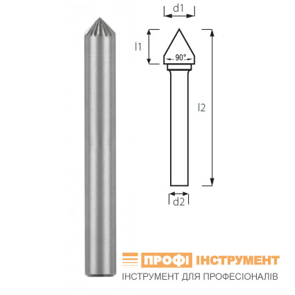 Борфреза конусная 90° PROFITOOL - 6х3х50x6 мм (K06036-6)