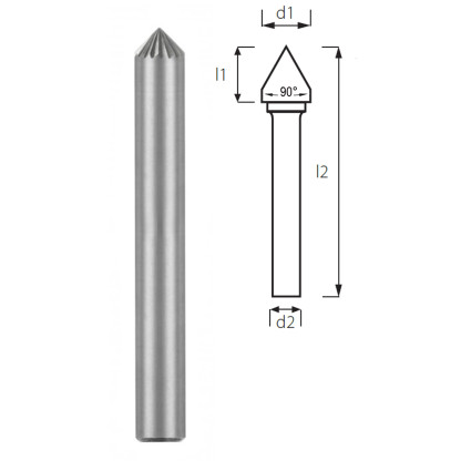 Борфреза конусная 90° PROFITOOL - 6х3х50x6 мм (K06036-6)
