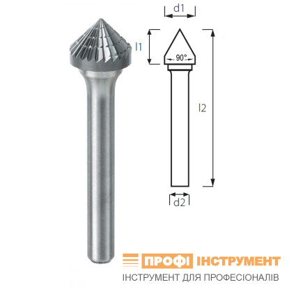 Борфреза конусная 90° PROFITOOL - 10х4,7х53x6 мм (K10046-6)