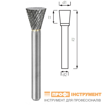 Борфреза обратный конус PROFITOOL - 6х8х50x6 мм (N06066-6)