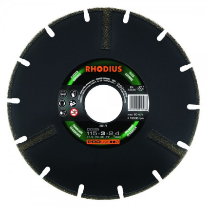 Круг алмазный Rhodius сегментный 115x2, 4х22, 2 мм; PRO DG 25; сегмент 3 мм; мрамор, натуральный камень (арт. 303171)