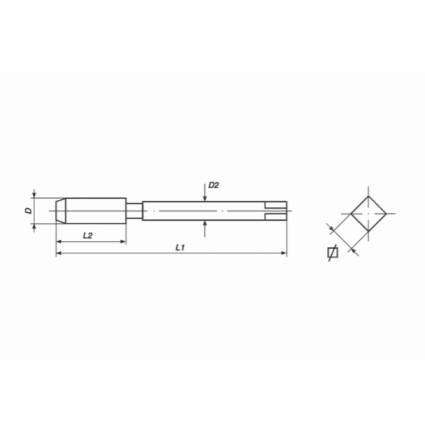Tap manual left М6х1,0, No, 2, HSS-G, DIN 352 Volkel (27038-2)