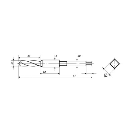 Мітчик VOLKEL комбінований M8x1,25 (37042) Мітчик VOLKEL комбінований M8x1,25 (37042)
