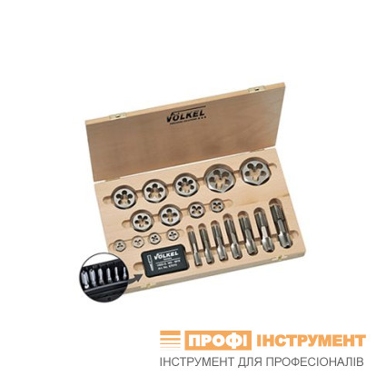 Set of hex taps and dies VOLKEL М3-4-5-6-8-10-12-14-16-18-20-22-24 (48642) Set of hex taps and dies VOLKEL М3-4-5-6-8-10-12-14-16-18-20-22-24 (48642)