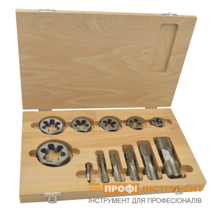 Set of hex taps and dies VOLKEL G (BSP) 1/8"-1/4"-3/8"-1/2"-3/4"-1" (48648)