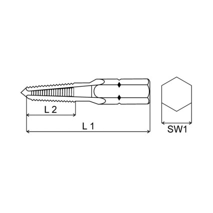 Machine tap VOLKEL M3x0.5; HSS-G; ISO2/6H tolerance; L=33 mm (67026)